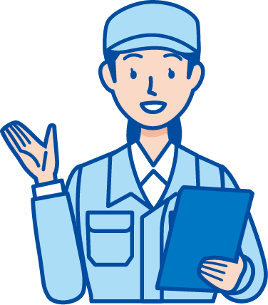 紹介する女性のイラスト